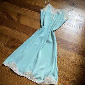 1940s sea foam blue short slip